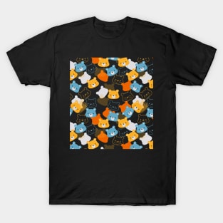 Abstrct Colorful Bear Cartoon Pattern T-Shirt